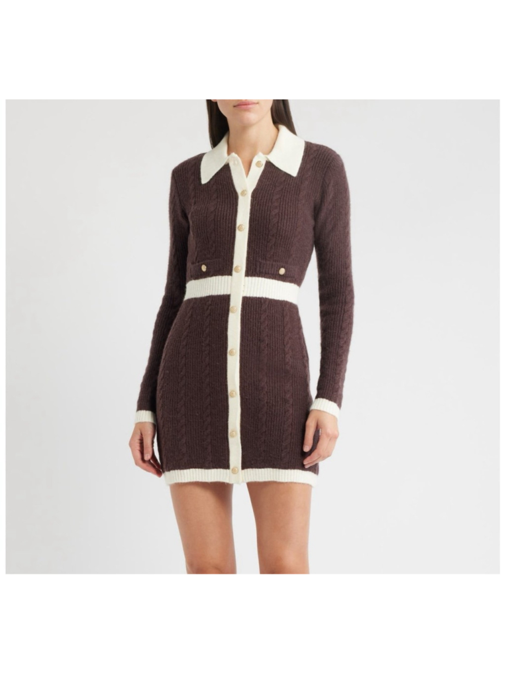 NWT Zoe and Claire Long Sleeve Cable Stitch Sweater Dress